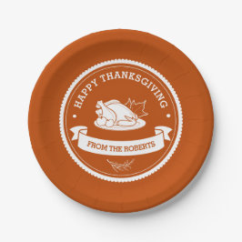 Moderne Borden voor Gelukkig Thanksgiving-tafeldec Papieren Bordje