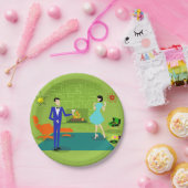 Moderne Borden voor mid-century multiple paper Papieren Bordje (Feest)