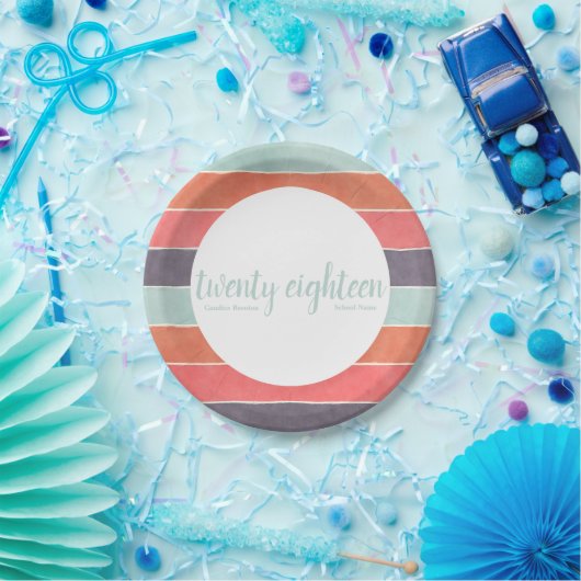 Moderne Borden voor regenboogstrips Papieren Bordje (Feest)