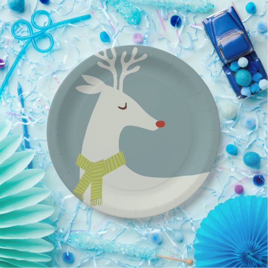 Moderne Borden voor rendiervakantie Papieren Bordje (Feest)
