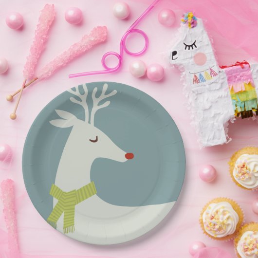 Moderne Borden voor rendiervakantie Papieren Bordje (Feest)