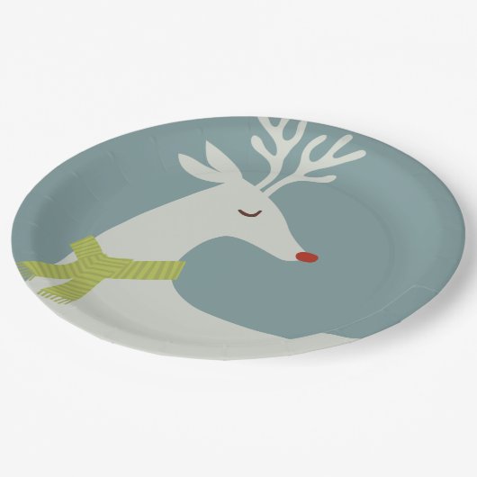 Moderne Borden voor rendiervakantie Papieren Bordje (Gekanteld)