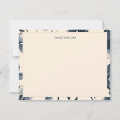 Moderne Border Blauwe Waterverf Bloemen Typografie Notitiekaartje (Voorkant)