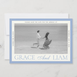 Moderne Border Elegantie Foto Opslag Datum Kaartje Save The Date