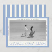 Moderne Border Elegantie Foto Opslag Trouwkaartjes Save The Date (Voorkant / Achterkant)