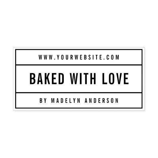 Moderne Border Vet Naam Website Gebakken Met Liefd Zelfinktende Stempel (Design)