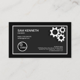 Moderne Borders Three Gears Engineer Visitekaartje