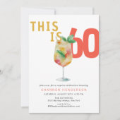 Moderne Borrelende Koraal 60e Verjaardags Uitnodig Kaart (Voorkant)