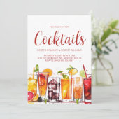 Moderne borrelhapjes en drankjes kaart (Staand voorkant)