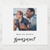 Moderne borst... ben jij mijn Groomsmanvoorstel? Bier Etiket (Enkel label)