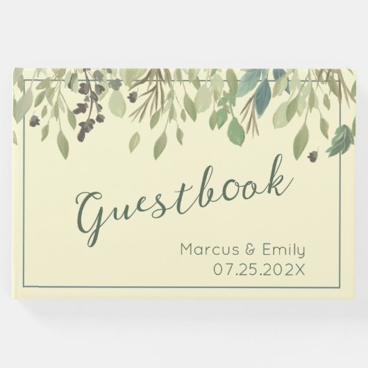 Moderne borst van kreeft en eucalyptus gastenboek (Voorkant)