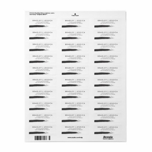 Moderne borstel bruiloft labels (Full Sheet)