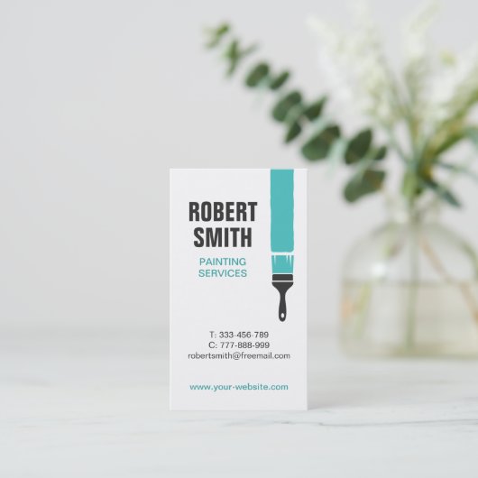 Moderne borstel en verf Verticaal Visitekaartje (Staand voorkant)