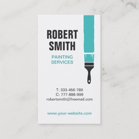 Moderne borstel en verf Verticaal Visitekaartje (Voorkant)