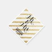 Moderne borstel gouden strepen chique bruiloft servet (Hoek)