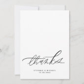 Moderne borstel kalligrafie bruiloft bedankkaart (Voorkant)