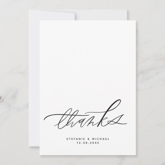 Moderne borstel kalligrafie bruiloft bedankkaart (Voorkant)
