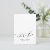 Moderne borstel kalligrafie bruiloft dank u briefkaart (Staand voorkant)