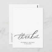 Moderne borstel kalligrafie bruiloft dank u briefkaart (Voorkant / Achterkant)