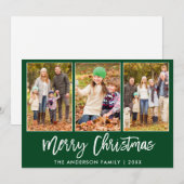 Moderne Borstel Manuscript Groen 3 de Vrachtwagen  Feestdagenkaart (Voorkant / Achterkant)