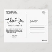 Moderne Borstel Schrift 4 Foto Bruidsmeisje Bedank Briefkaart (Achterkant)