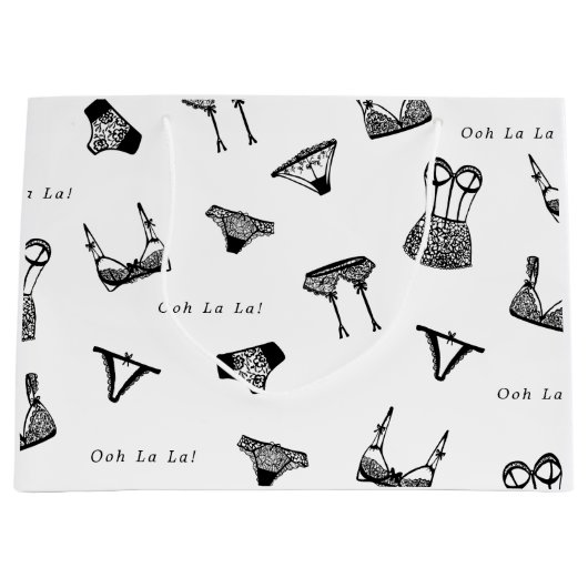 Moderne Borstel Schrift Lingerie Bruidsfeest Groot Cadeauzakje (Voorkant)