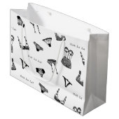 Moderne Borstel Schrift Lingerie Bruidsfeest Groot Cadeauzakje (Voorkant Gekanteld)