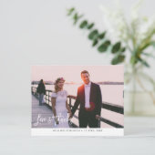 Moderne borstel script bruiloft dank u kaart (Staand voorkant)