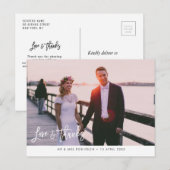 Moderne borstel script bruiloft dank u kaart (Voorkant / Achterkant)