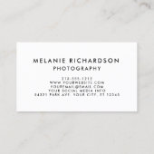 Moderne borstel script fotografie foto BW Visitekaartje (Achterkant)