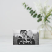 Moderne borstel script fotografie foto BW Visitekaartje (Staand voorkant)