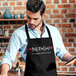 Moderne borstel script harten beste papa ooit schort<br><div class="desc">Modern Brush Script Best Dad Ever Schort met Red Hearts - Zwart of kies achtergrondkleur</div>