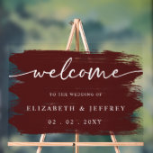 Moderne borstel streken bruiloft welkom acryl bord (Neutraal)