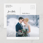Moderne borstel typografie bruiloft bedankkaart briefkaart (Voorkant / Achterkant)