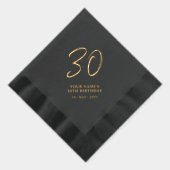 Moderne borstelbelettering 30e verjaardagsfeest folie servetten (Rechts)