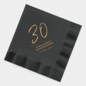 Moderne borstelbelettering 30e verjaardagsfeest folie servetten (Links)