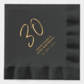 Moderne borstelbelettering 30e verjaardagsfeest folie servetten (Voorkant)