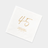 Moderne borstelbelettering 45e verjaardagsfeest folie servetten (Links)