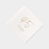 Moderne borstelbelettering 45e verjaardagsfeest folie servetten (Rechts)