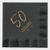 Moderne borstelbelettering 50ste verjaardagsfeest folie servetten (Voorkant)