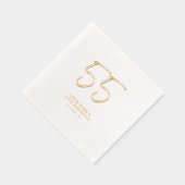 Moderne borstelbelettering 55e verjaardagsfeest folie servetten (Rechts)