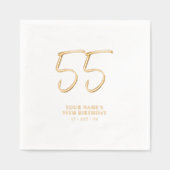 Moderne borstelbelettering 55e verjaardagsfeest folie servetten (Voorkant)