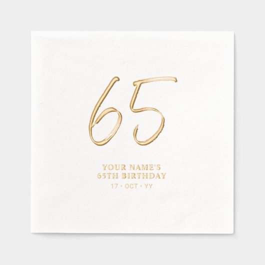 Moderne borstelbelettering 60ste verjaardagsfeest folie servetten (Voorkant)