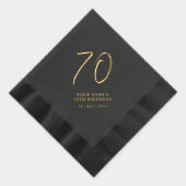 Moderne borstelbelettering 70ste verjaardagsfeest folie servetten (Rechts)