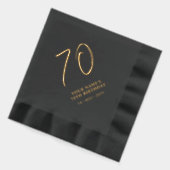 Moderne borstelbelettering 70ste verjaardagsfeest folie servetten (Links)