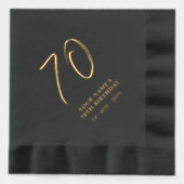 Moderne borstelbelettering 70ste verjaardagsfeest folie servetten (Voorkant)