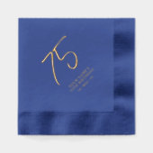 Moderne borstelbelettering 75e verjaardagsfeest folie servetten (Voorkant)