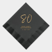 Moderne borstelbelettering 80ste verjaardagsfeest folie servetten (Rechts)