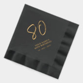 Moderne borstelbelettering 80ste verjaardagsfeest folie servetten (Links)