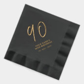 Moderne borstelbelettering 90ste verjaardagsfeest folie servetten (Links)